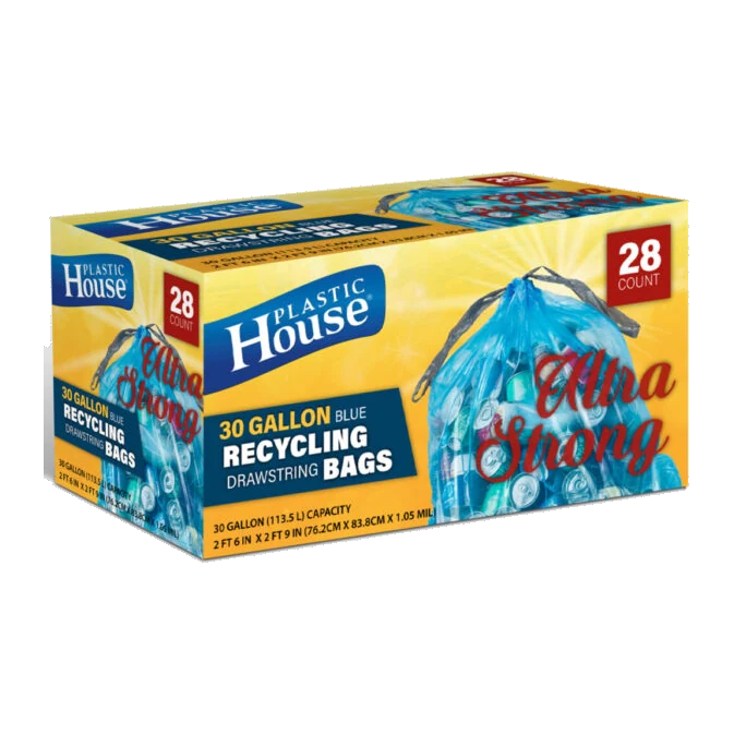 Recycling Bags Blue 30 Gallon