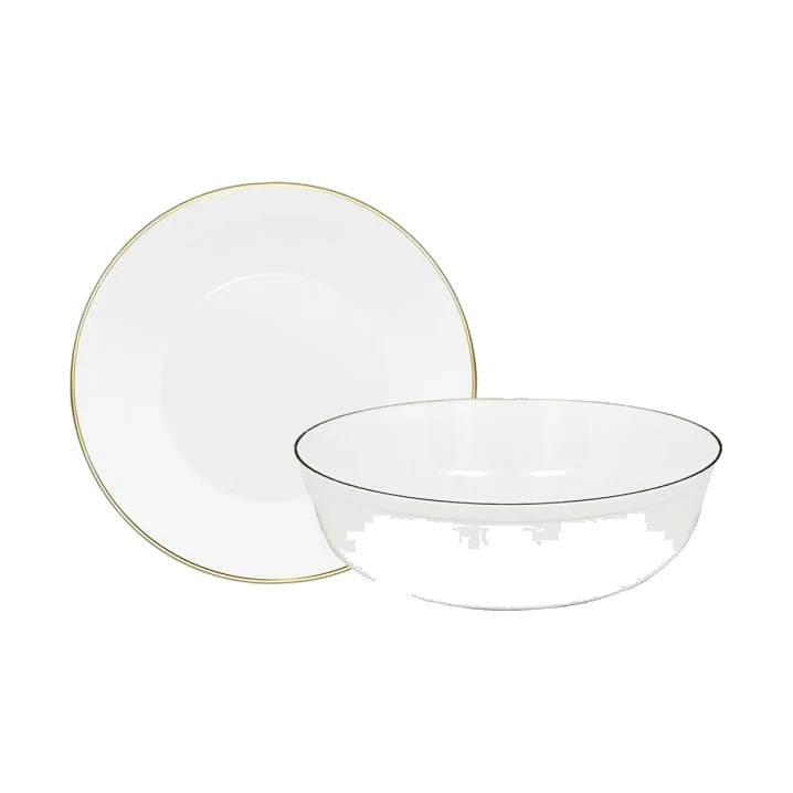 Bowls Basic 24oz White & Gold