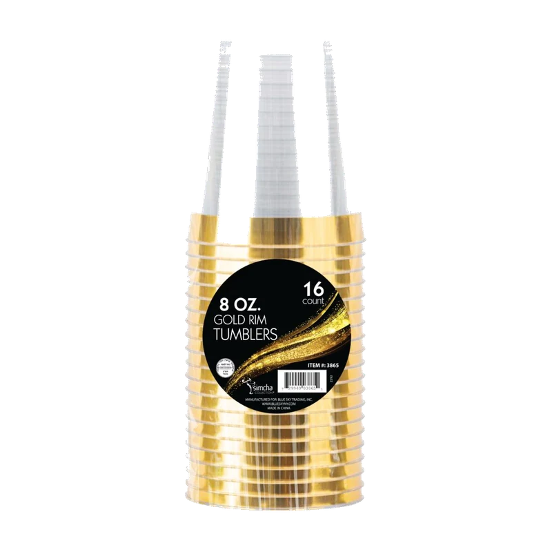 Tumblers Gold Rim 8 oz