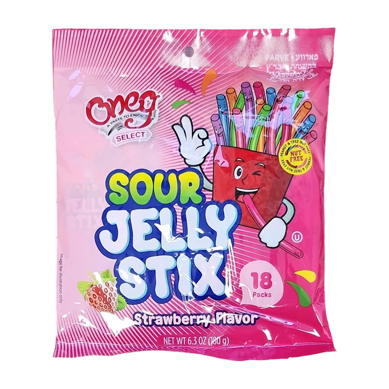 Sour Jelly Stix Strawberry Packs