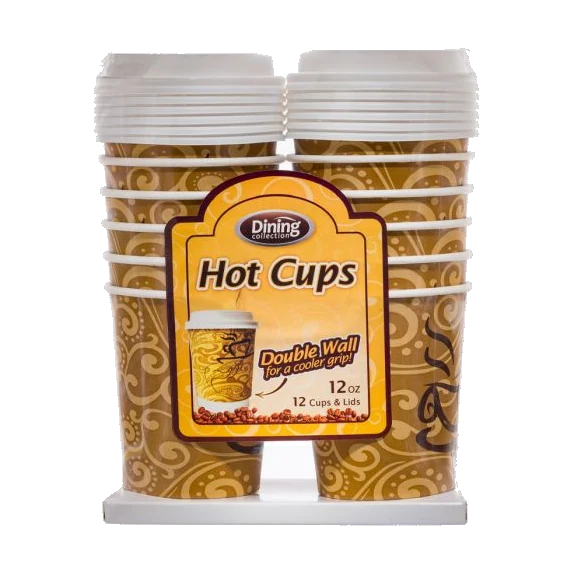 Hot Cups with Lids 12 oz