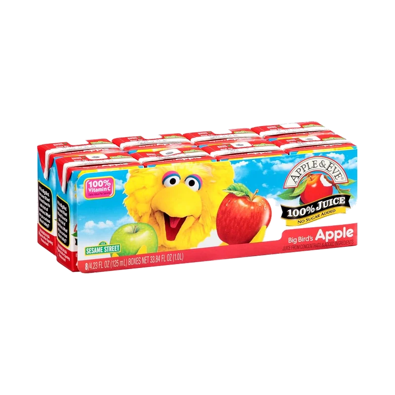 Big Bird's Apple Juice Boxes