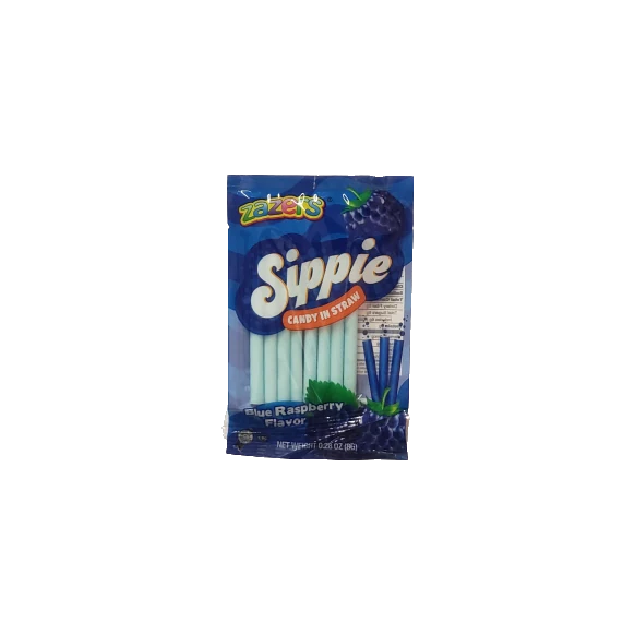 Sippie Blue Raspberry Candy Straws