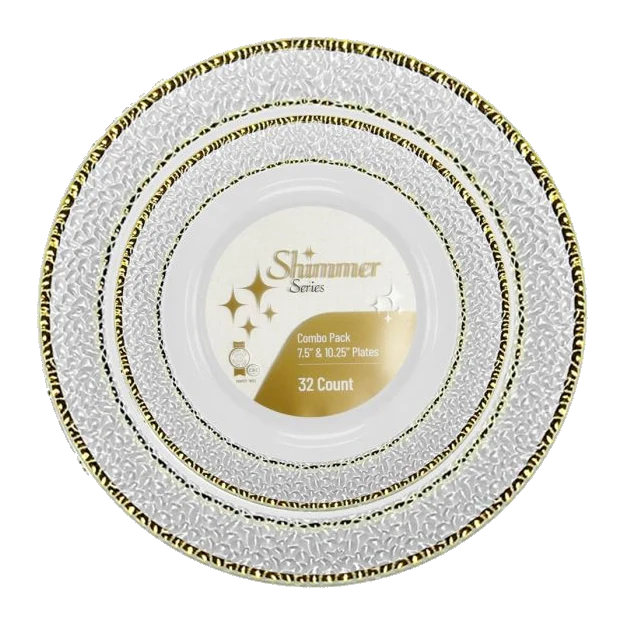 Combo Plates Clear/Gold