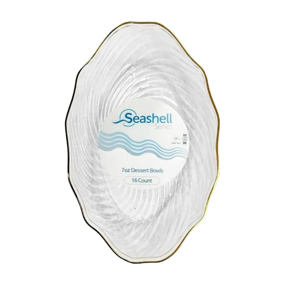 Bowls Clear & Gold 7 Oz