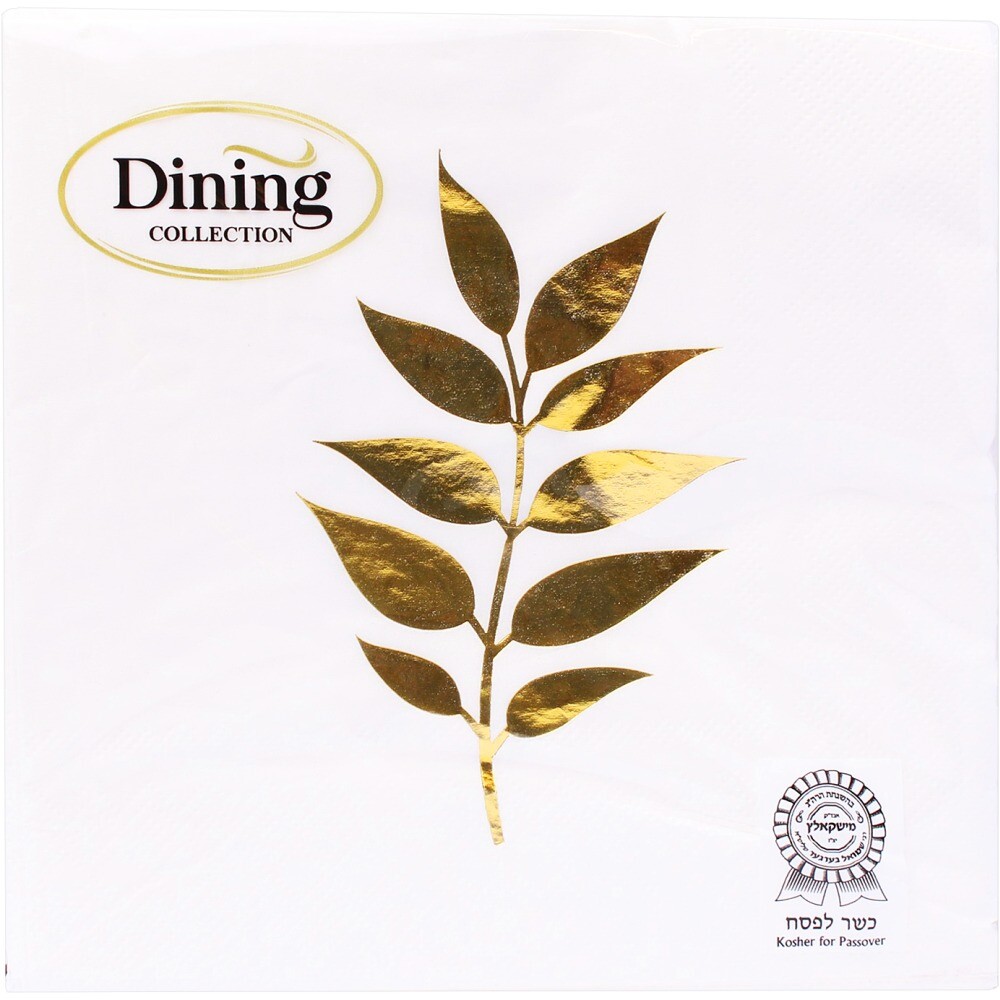Napkins Gold Leaf White