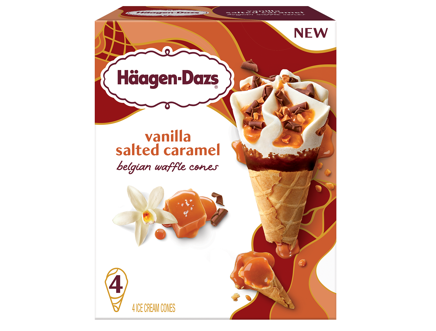 Vanilla Salt Caramel Waffle Cones
