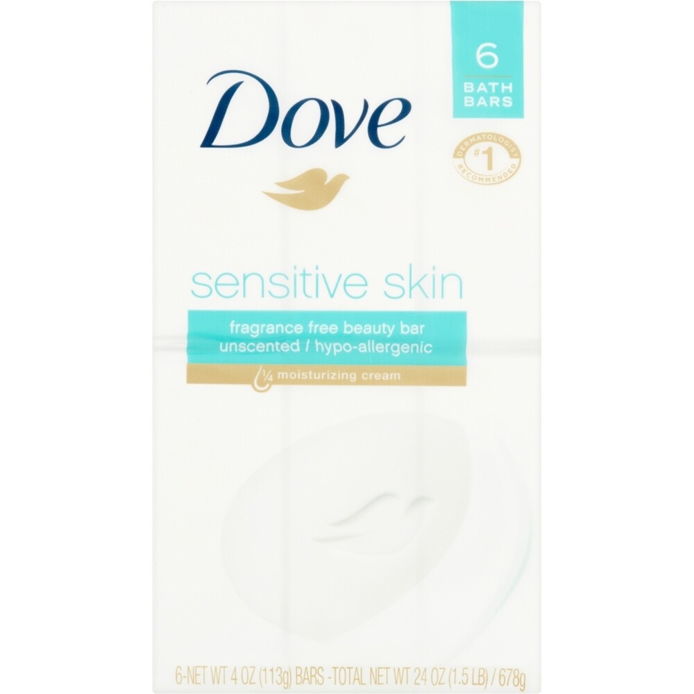 Dove Sensitive Bar Soap 6 Pack