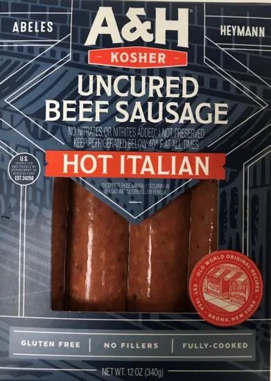 Uncured Beef Sausage Hot