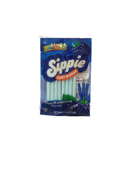 Sippie Blue Raspberry Candy Straws